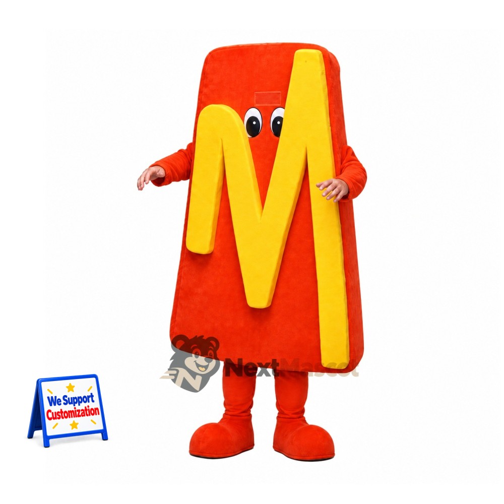 Letter M Mascot Costume - Red Letter M Mascot Costume - Red