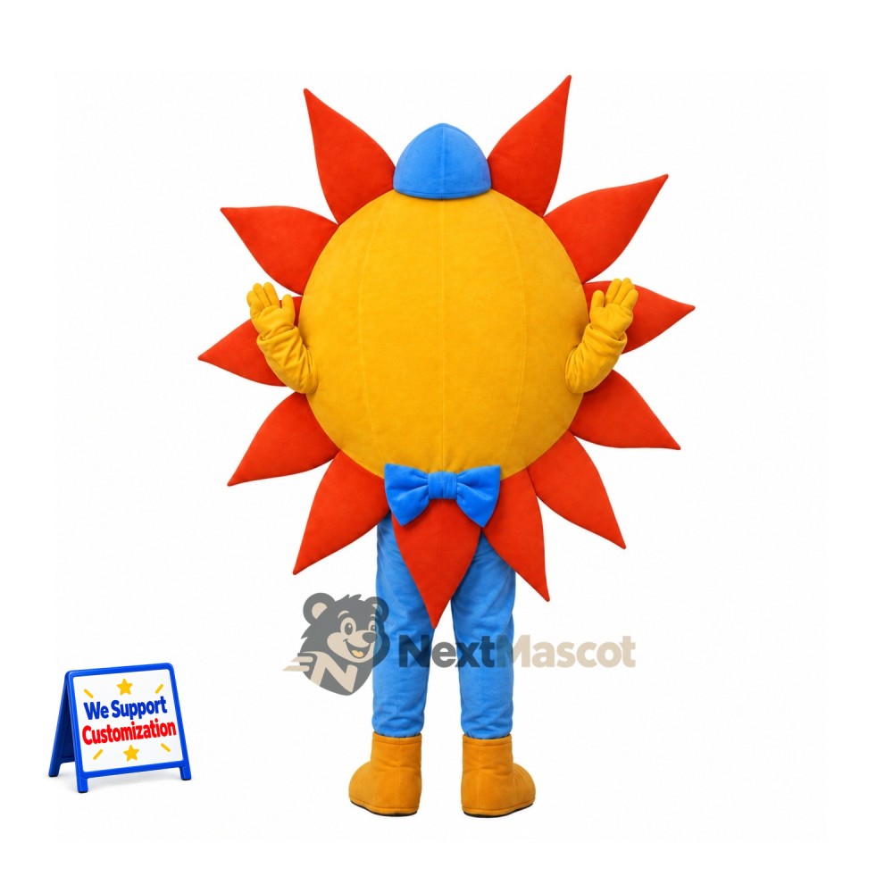 Sun Mascot Costume - Blue Bow Tie Sun Mascot Costume - Blue Bow Tie