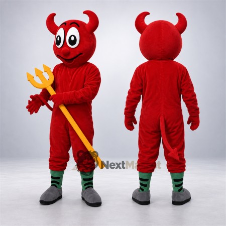 Devil Mascot Costume - Red, Trident for School Events Devil Mascot Costume - Red, Trident for School Events