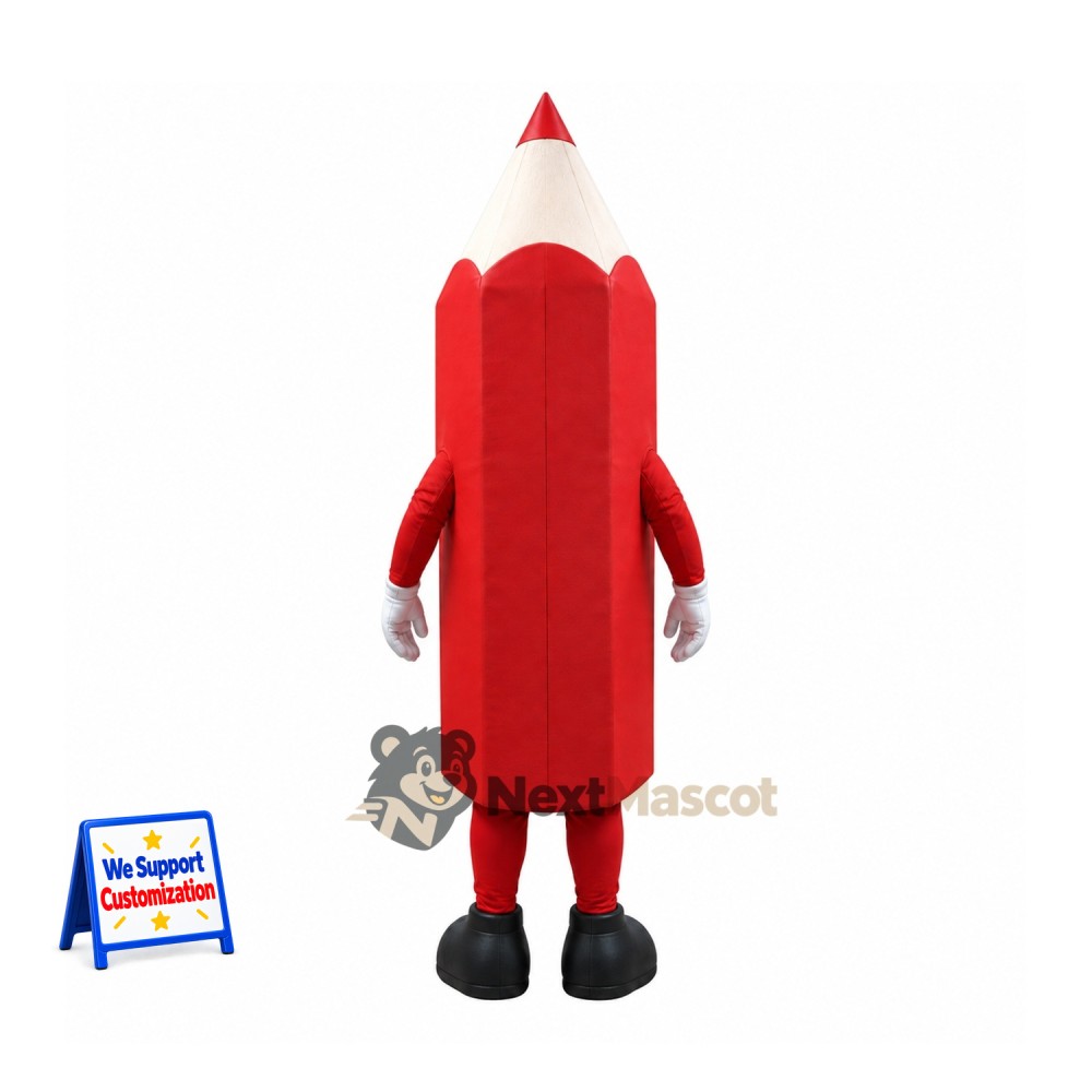 Pencil Mascot Costume - Red Pencil Mascot Costume - Red