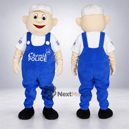 Man Mascot Costume - Blue Overalls Man Mascot Costume - Blue Overalls
