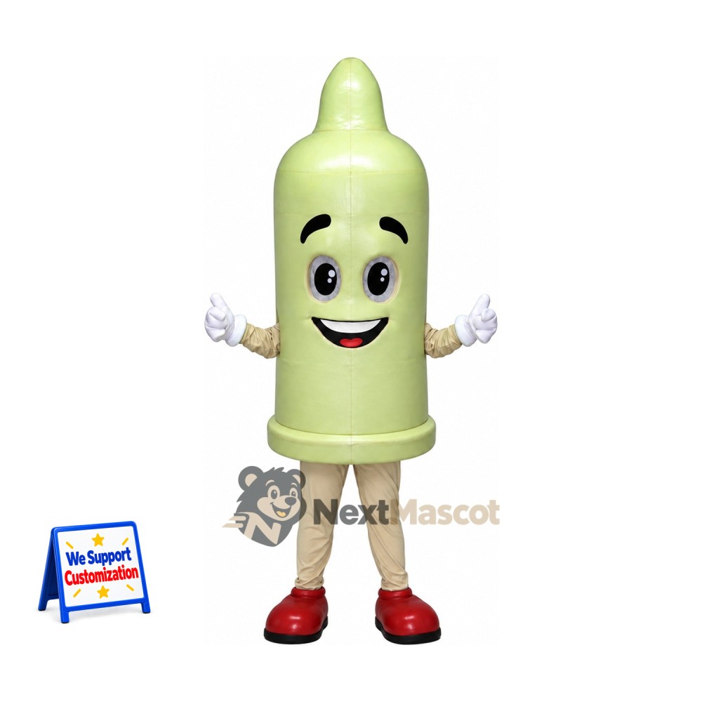 Condom Mascot Costume - Green Condom Mascot Costume - Green