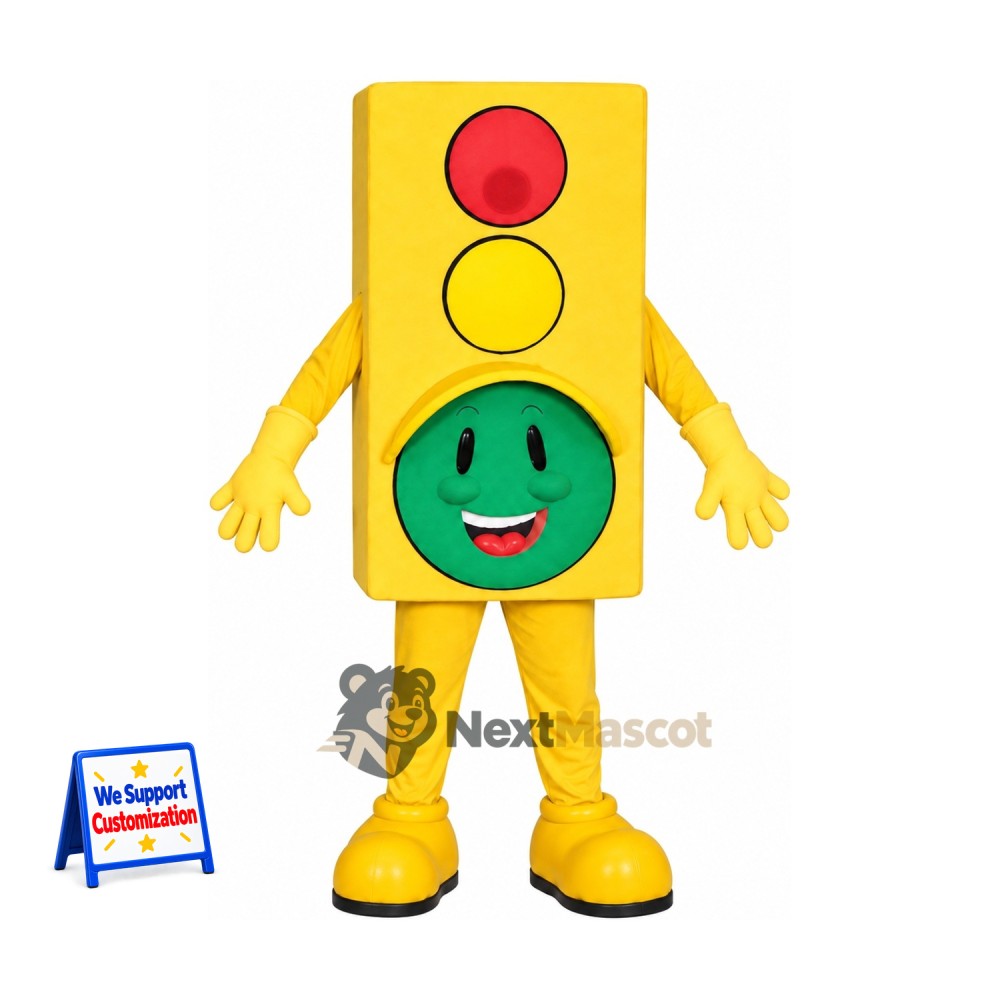 Traffic Light Mascot Costume - Yellow for Parades Traffic Light Mascot Costume - Yellow for Parades