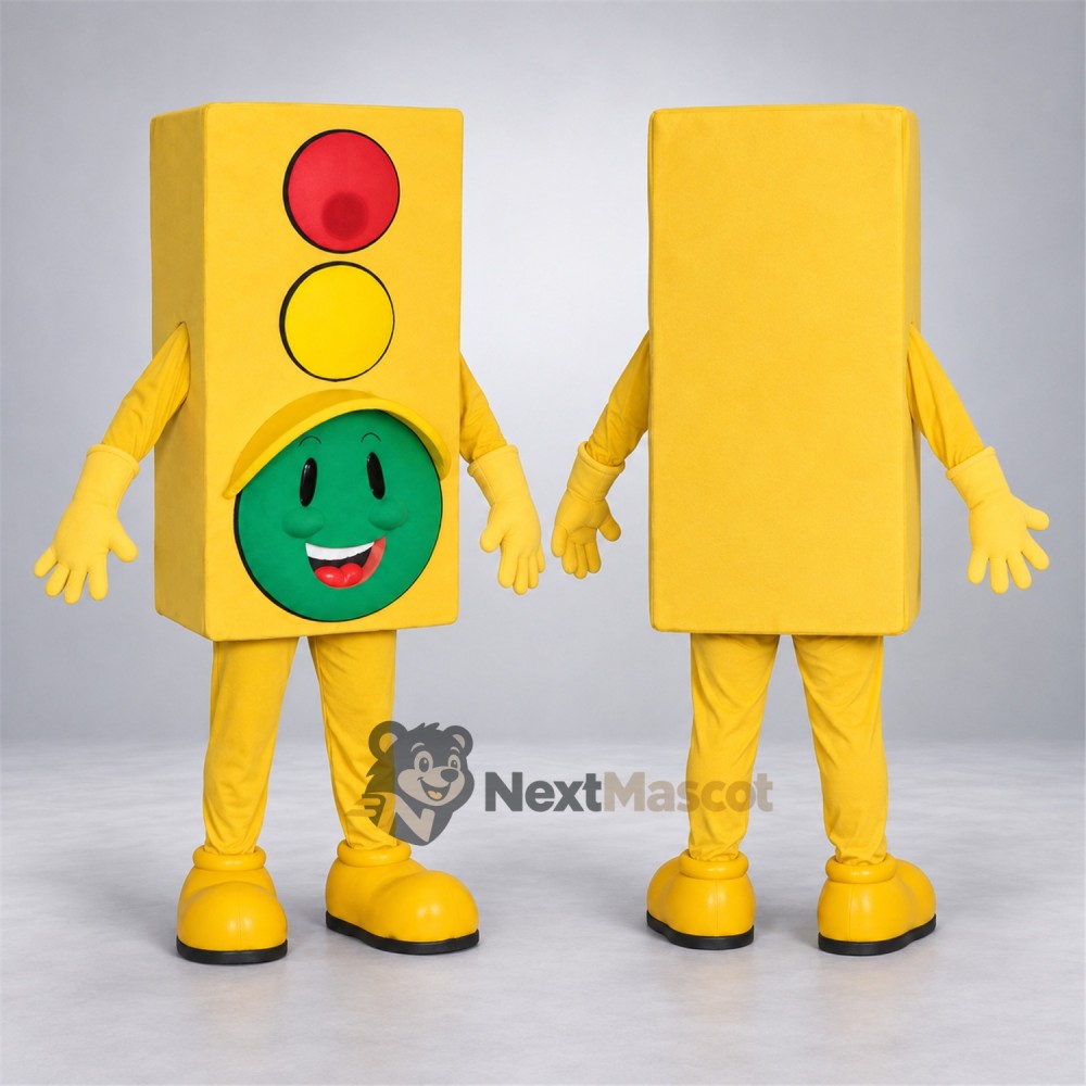 Traffic Light Mascot Costume - Yellow for Parades Traffic Light Mascot Costume - Yellow for Parades