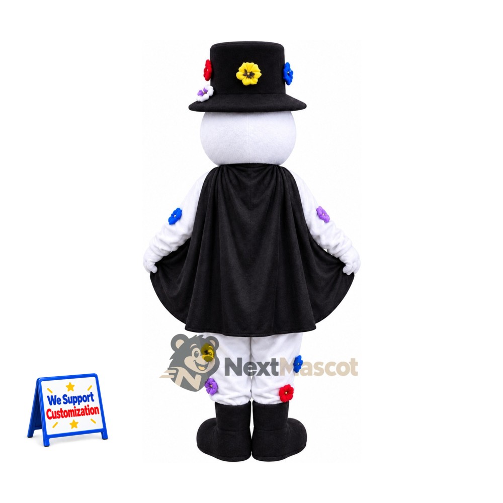 Snowman Mascot Costume - Colorful Buttons for Christmas Events Snowman Mascot Costume - Colorful Buttons for Christmas Events