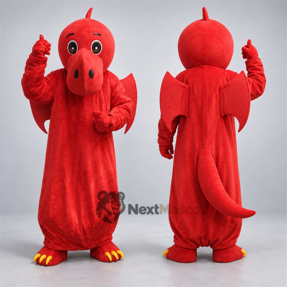 Dragon Mascot Costume - Red for Sports Days Dragon Mascot Costume - Red for Sports Days