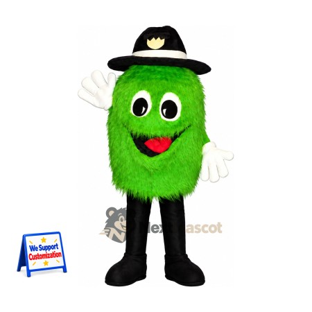 Germ Mascot Costume - Green, Black Hat Germ Mascot Costume - Green, Black Hat