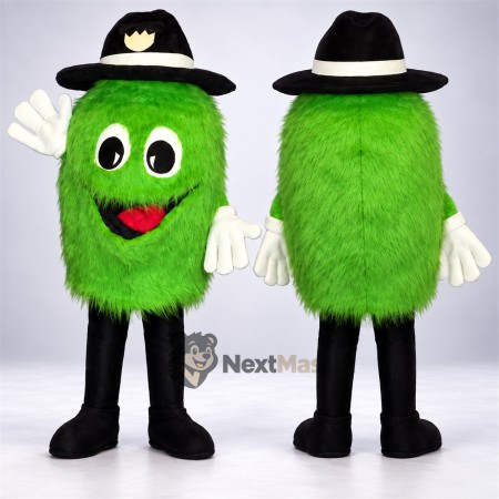 Germ Mascot Costume - Green, Black Hat Germ Mascot Costume - Green, Black Hat