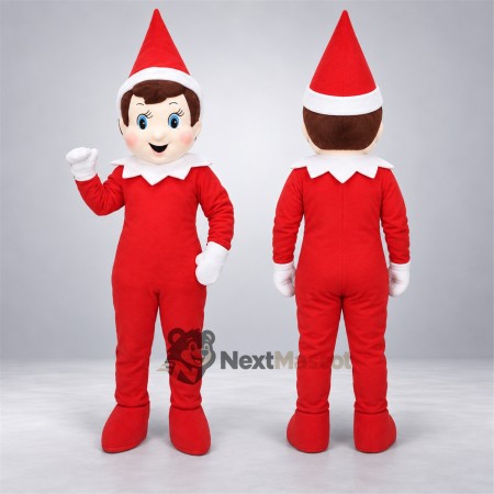 Christmas Elf Mascot Costume - Red Outfit for Christmas Events Christmas Elf Mascot Costume - Red Outfit for Christmas Events