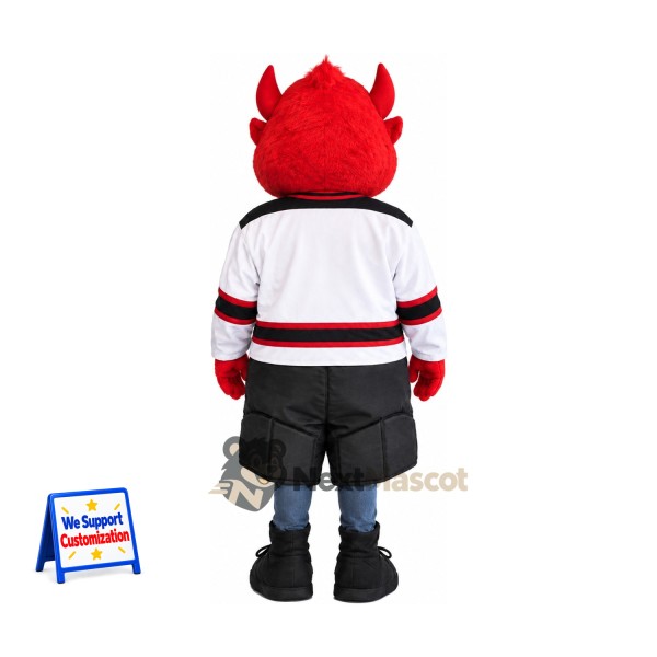 Devil Mascot Costume - Red, White Jersey Devil Mascot Costume - Red, White Jersey