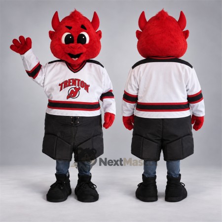 Devil Mascot Costume - Red, White Jersey Devil Mascot Costume - Red, White Jersey