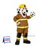 Dalmatian Mascot Costume - Tan Firefighter Suit
