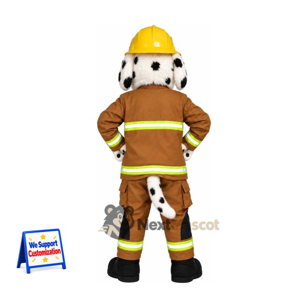 Dalmatian Mascot Costume - Tan Firefighter Suit Dalmatian Mascot Costume - Tan Firefighter Suit