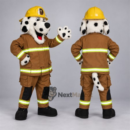 Dalmatian Mascot Costume - Tan Firefighter Suit Dalmatian Mascot Costume - Tan Firefighter Suit