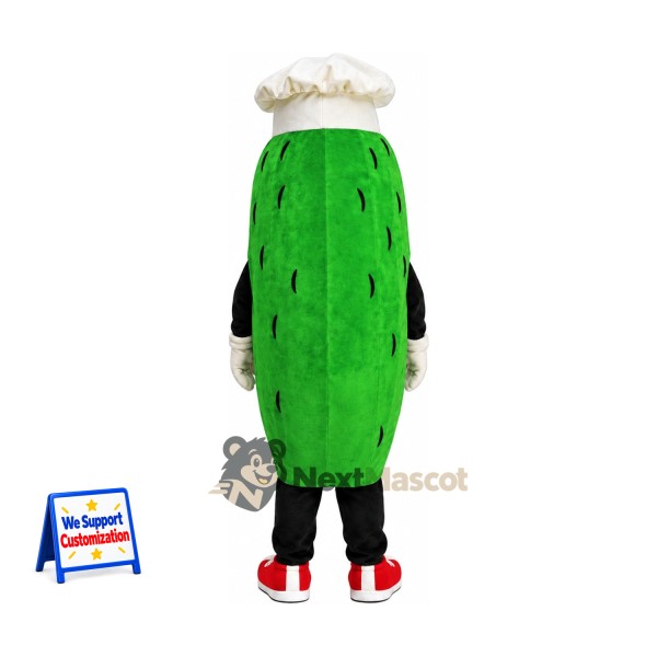 Pickle Mascot Costume - Chef Style for Food Festivals Pickle Mascot Costume - Chef Style for Food Festivals