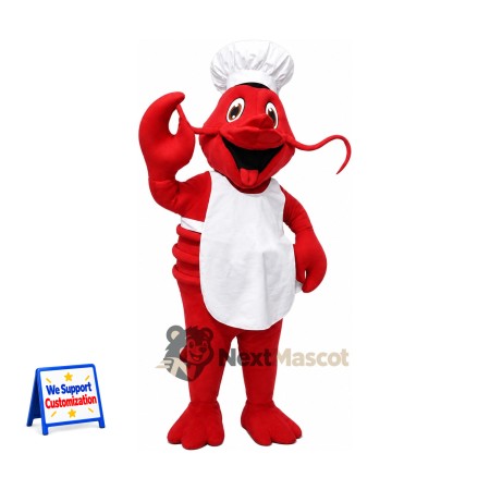 Lobster Mascot Costume - Chef Style for Aquarium Events Lobster Mascot Costume - Chef Style for Aquarium Events