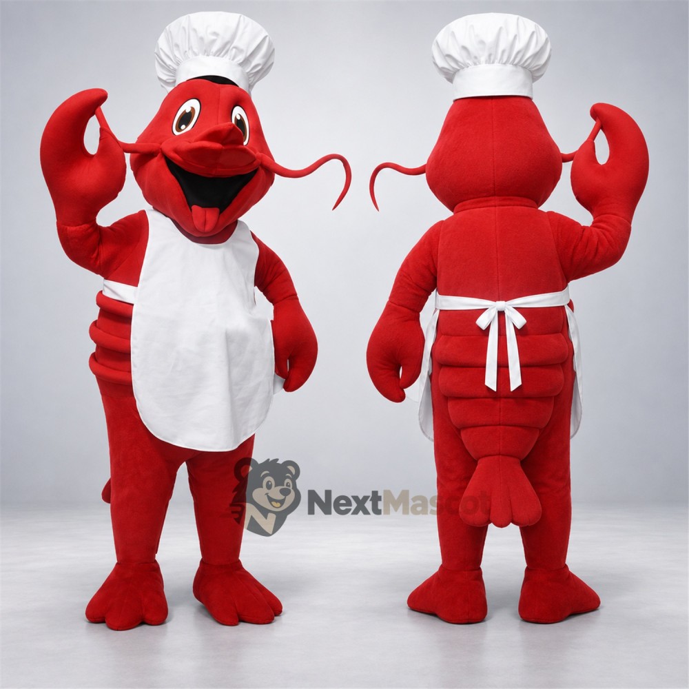Lobster Mascot Costume - Chef Style for Aquarium Events Lobster Mascot Costume - Chef Style for Aquarium Events