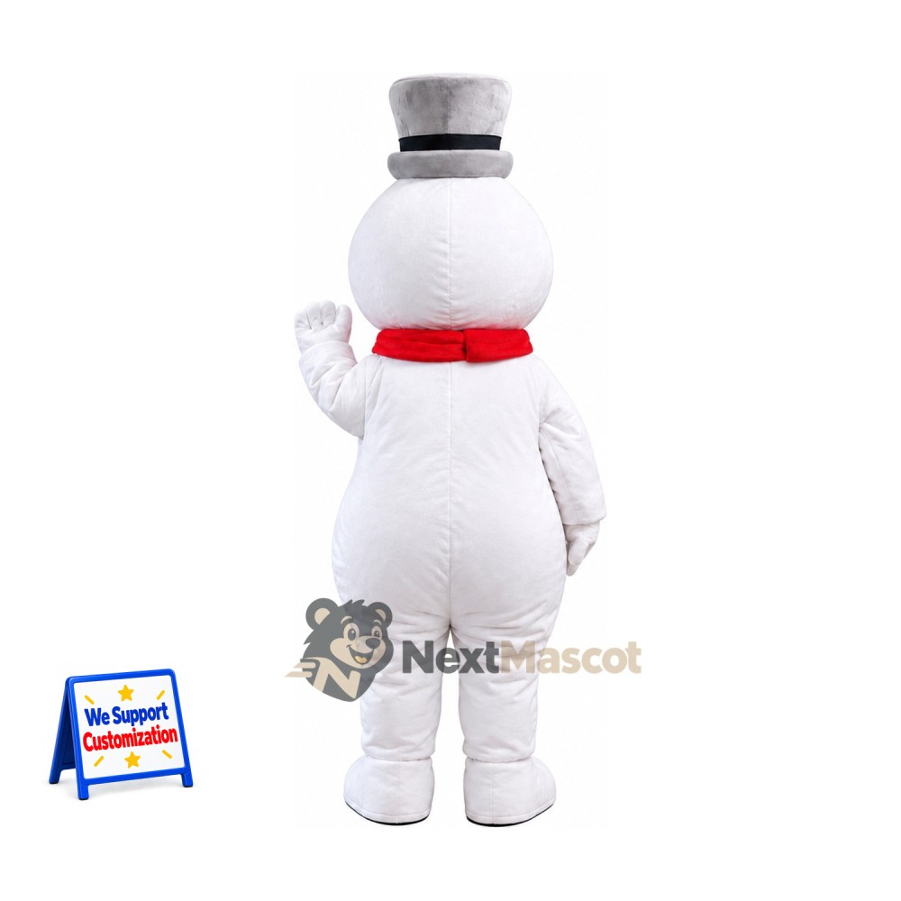 Snowman Mascot Costume - Silver Hat for Christmas Parties Snowman Mascot Costume - Silver Hat for Christmas Parties