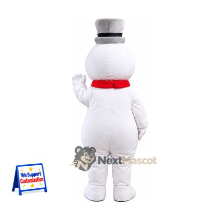 Snowman Mascot Costume - Silver Hat for Christmas Parties Snowman Mascot Costume - Silver Hat for Christmas Parties