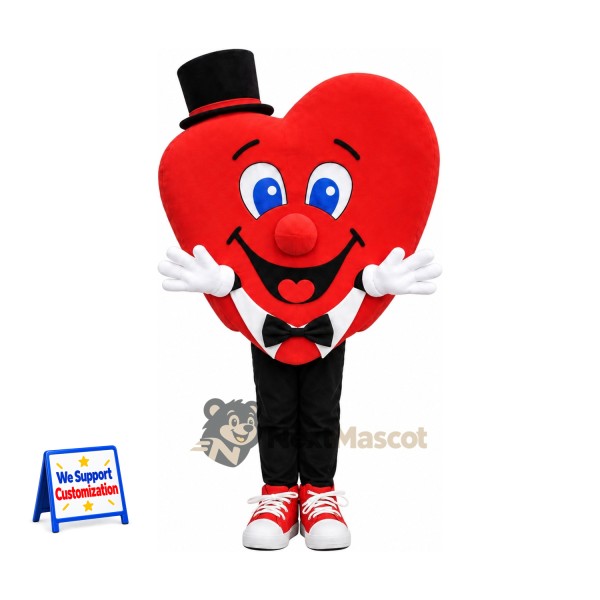 Heart Mascot Costume - Top Hat