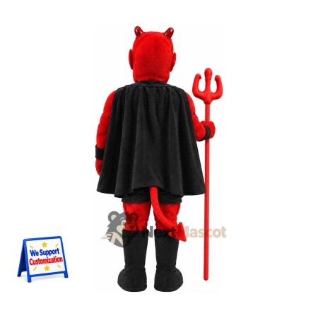Devil Mascot Costume - Red, Trident for Community Events Devil Mascot Costume - Red, Trident for Community Events