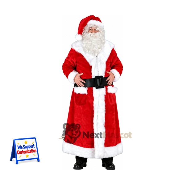 Santa Claus Mascot Costume - Long Red Robe