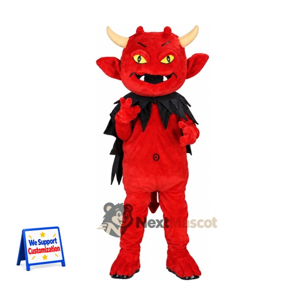 Horned Monster Mascot Costume - Red for School Events