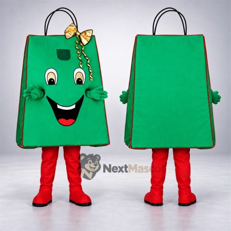 Shopping Bag Mascot Costume - Green Shopping Bag Mascot Costume - Green