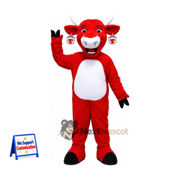Bull Mascot Costume - Red for Promotions