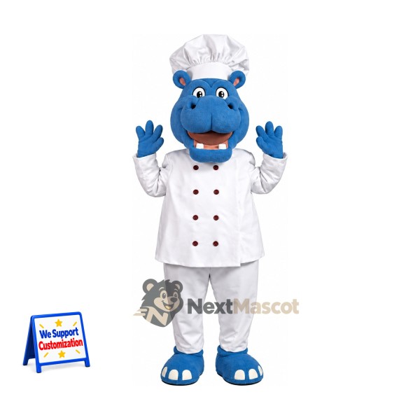 Hippo Mascot Costume - Chef Style