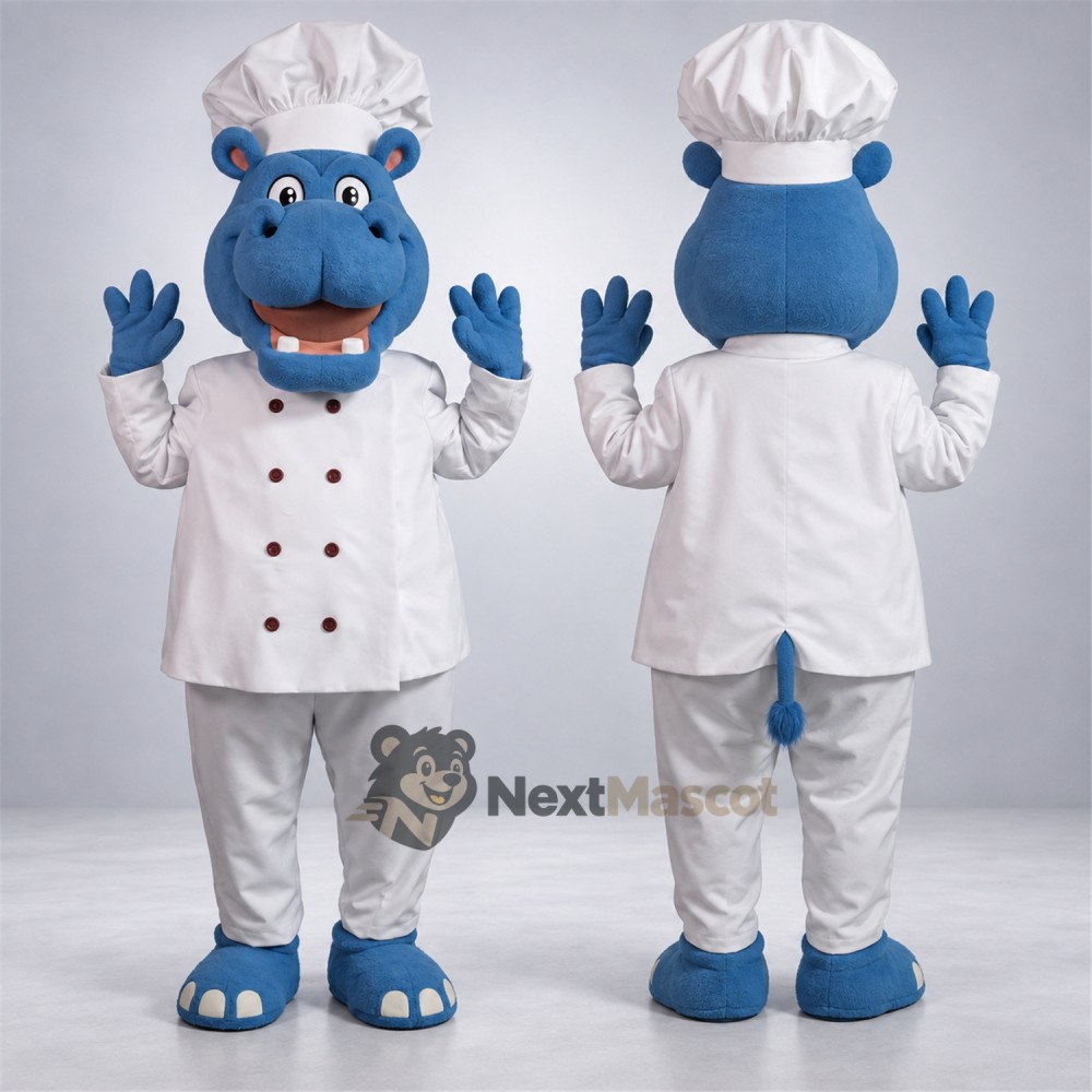 Hippo Mascot Costume - Chef Style Hippo Mascot Costume - Chef Style