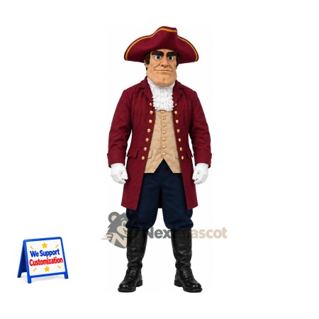 Colonial Soldier Mascot Costume for Birthday Parties Colonial Soldier Mascot Costume for Birthday Parties