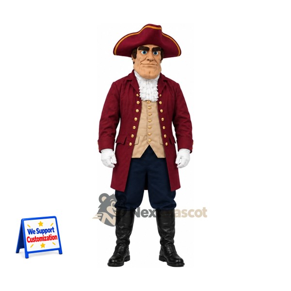 Colonial Soldier Mascot Costume for Birthday Parties