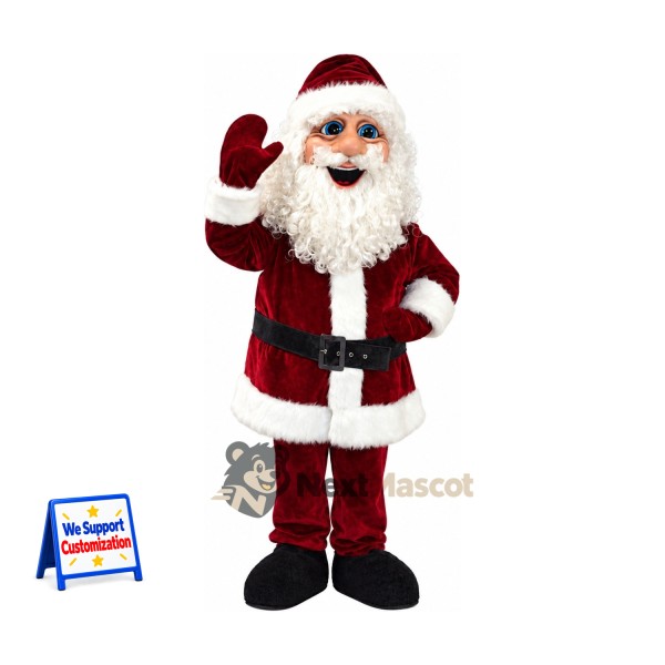 Santa Claus Mascot Costume - Burgundy Suit