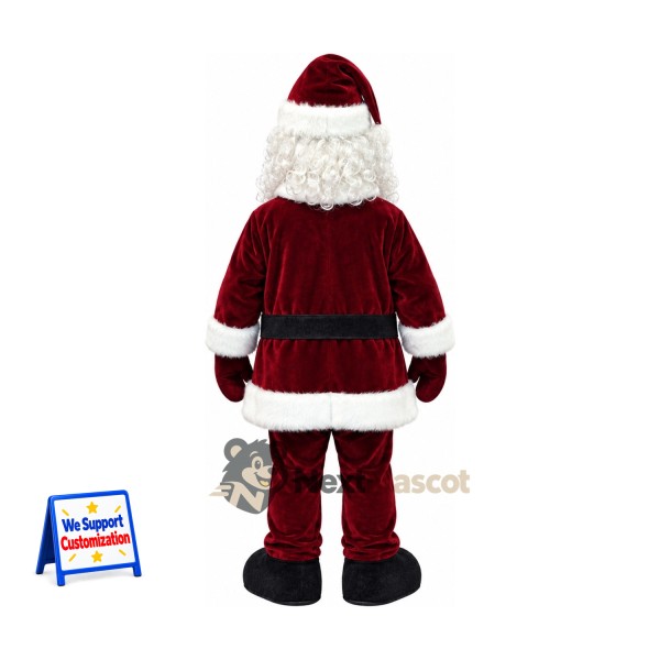 Santa Claus Mascot Costume - Burgundy Suit Santa Claus Mascot Costume - Burgundy Suit