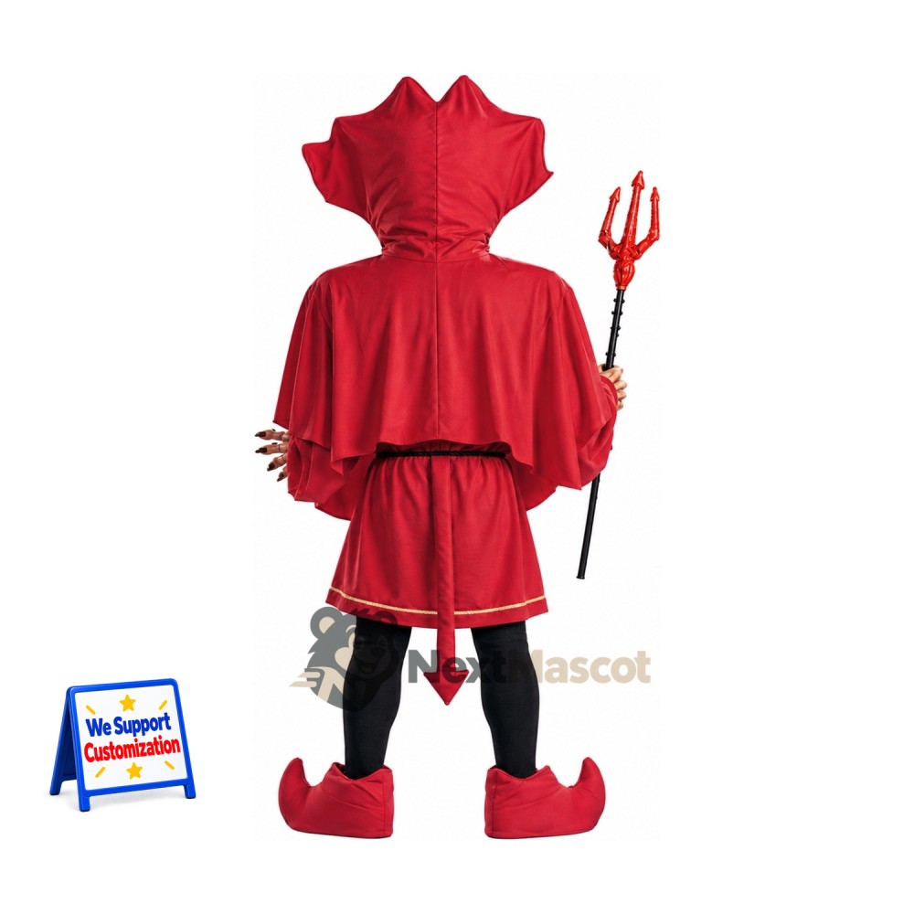 Devil Mascot Costume - Red, Trident for Festivals Devil Mascot Costume - Red, Trident for Festivals