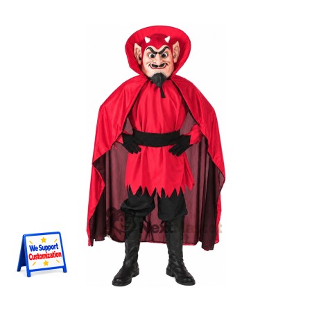 Devil Mascot Costume - Red, Cape Devil Mascot Costume - Red, Cape
