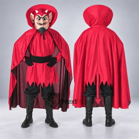 Devil Mascot Costume - Red, Cape Devil Mascot Costume - Red, Cape