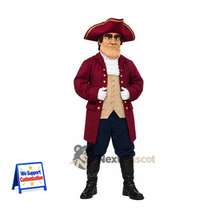 Colonial Soldier Mascot Costume for Sports Days Colonial Soldier Mascot Costume for Sports Days