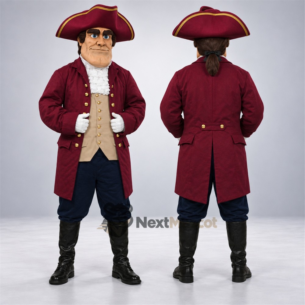 Colonial Soldier Mascot Costume for Sports Days Colonial Soldier Mascot Costume for Sports Days