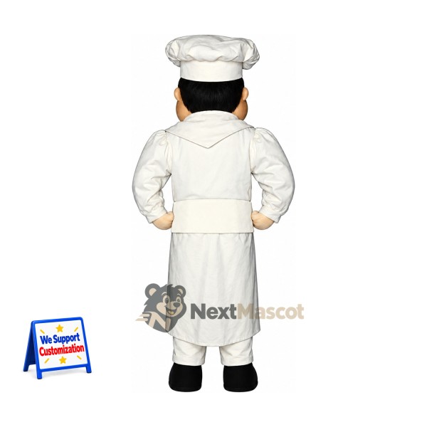 Chef Mascot Costume - White Apron and Round Eyes for Parades Chef Mascot Costume - White Apron and Round Eyes for Parades