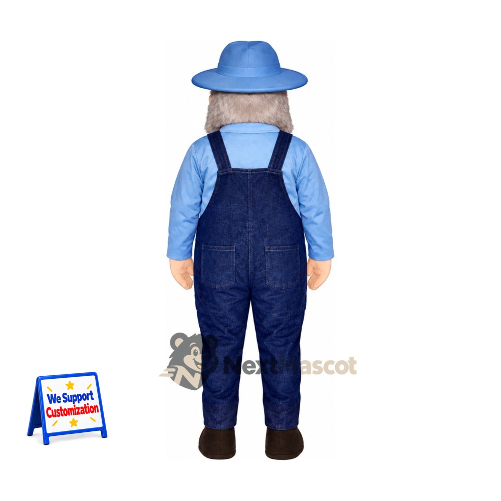 Farmer Mascot Costume - Blue Overalls Farmer Mascot Costume - Blue Overalls