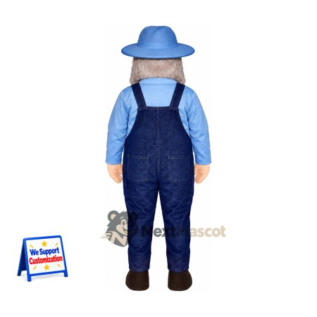 Farmer Mascot Costume - Blue Overalls Farmer Mascot Costume - Blue Overalls