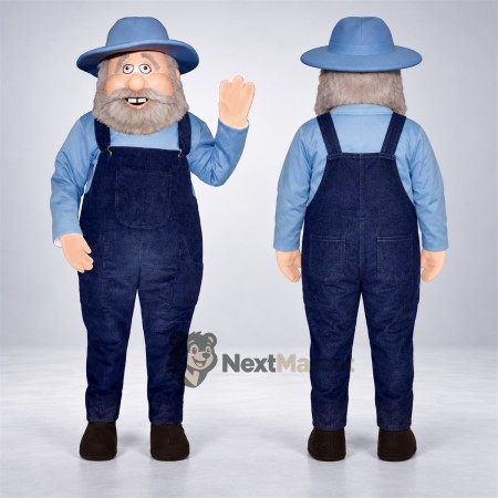 Farmer Mascot Costume - Blue Overalls Farmer Mascot Costume - Blue Overalls