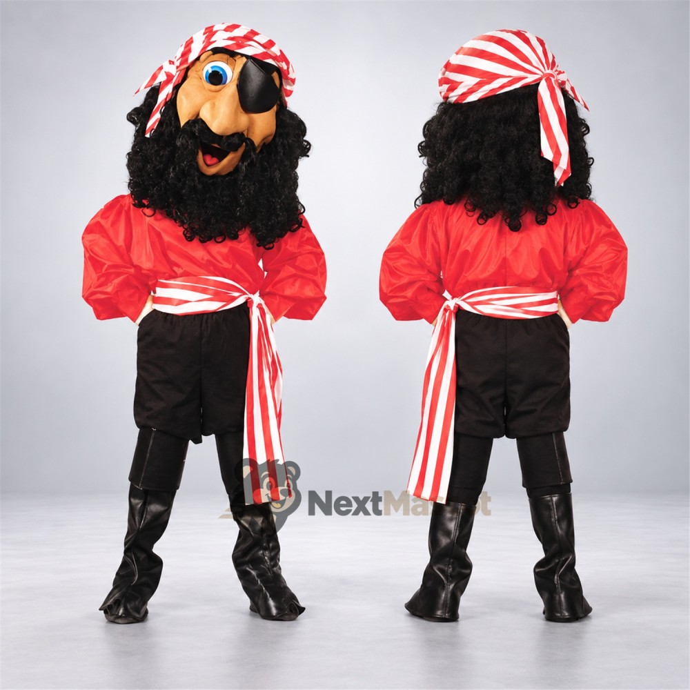 Pirate Mascot Costume - Red Shirt for Parades Pirate Mascot Costume - Red Shirt for Parades
