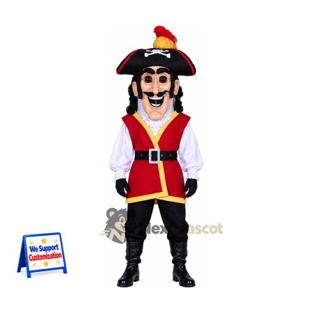 Pirate Captain Mascot Costume - Red Vest and Purple Shirt Pirate Captain Mascot Costume - Red Vest and Purple Shirt