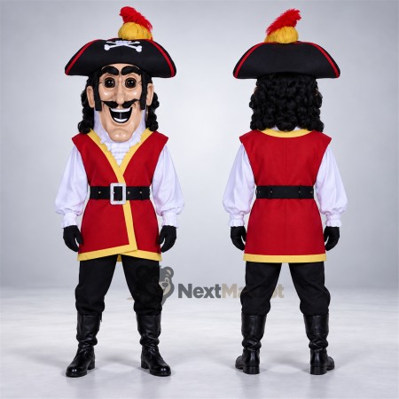 Pirate Captain Mascot Costume - Red Vest and Purple Shirt Pirate Captain Mascot Costume - Red Vest and Purple Shirt