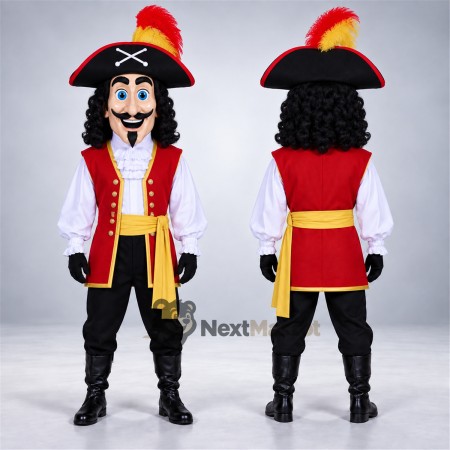 Pirate Captain Mascot Costume - Red Vest and Yellow Shirt Pirate Captain Mascot Costume - Red Vest and Yellow Shirt