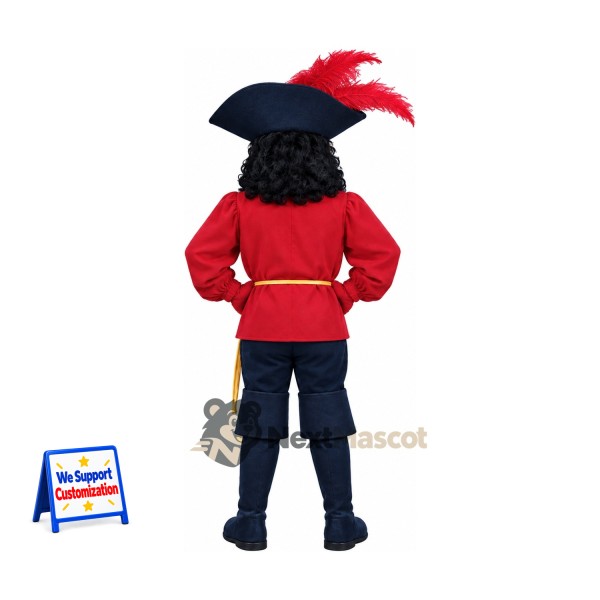 Pirate Captain Mascot Costume - Red Feather and Navy Pants Pirate Captain Mascot Costume - Red Feather and Navy Pants