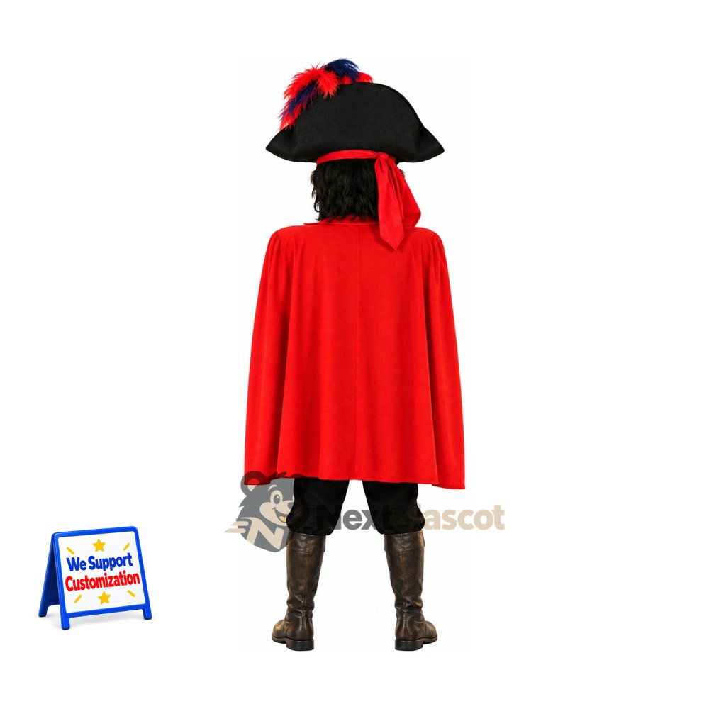 Pirate Captain Mascot Costume - Red Cape and Eyepatch Pirate Captain Mascot Costume - Red Cape and Eyepatch